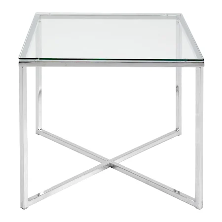 End Table with Square Glass Top